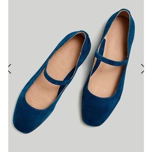 New Madewell Greta ballet flat in suede - vintage ink color 7.5